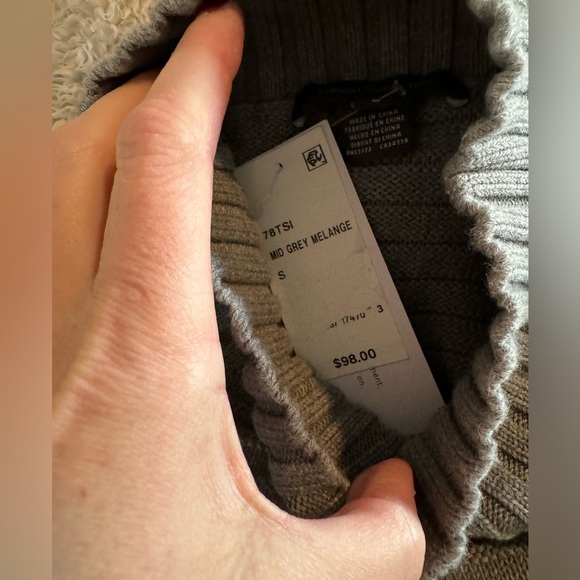 NWT French Connection Mozart Mock Neck Sweater in Grey Melange Size Small - Picture 6 of 7
